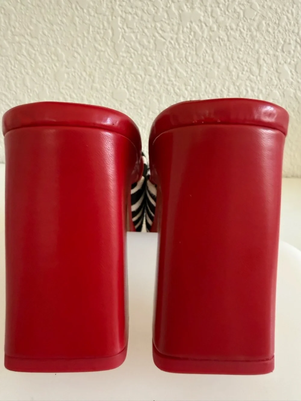 Jeffrey Campbell Red Mules with Black-and-White Zebra Strap | Size 9 | NWOT - Picture 11 of 13